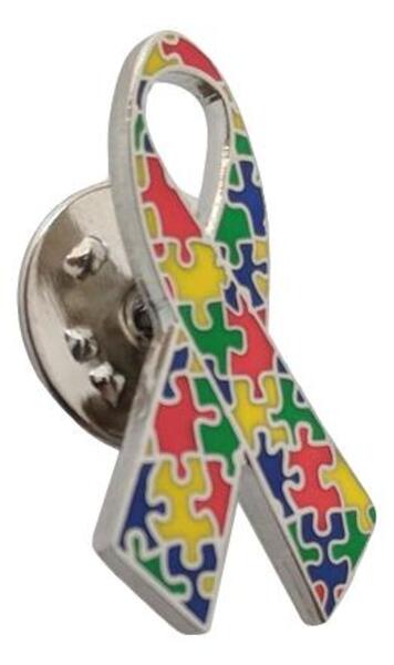 Puzzle Piece Autism Awareness / Support Ribbon Lapel Pin