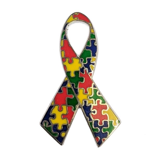 Puzzle Piece Autism Awareness / Support Ribbon Lapel Pin