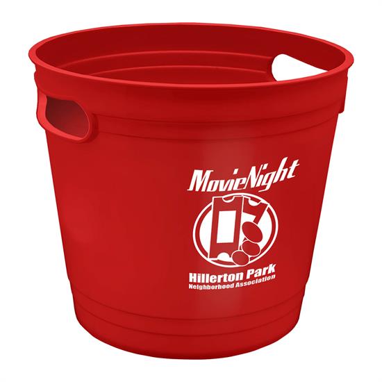 Reusable plastic popcorn bucket / tub / pail with molded handles.... from ASI 55990 Garyline / GaryLine®