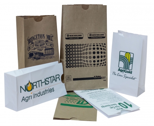 Natural Kraft Paper SOS Shopping Bags & White Paper Self Opening