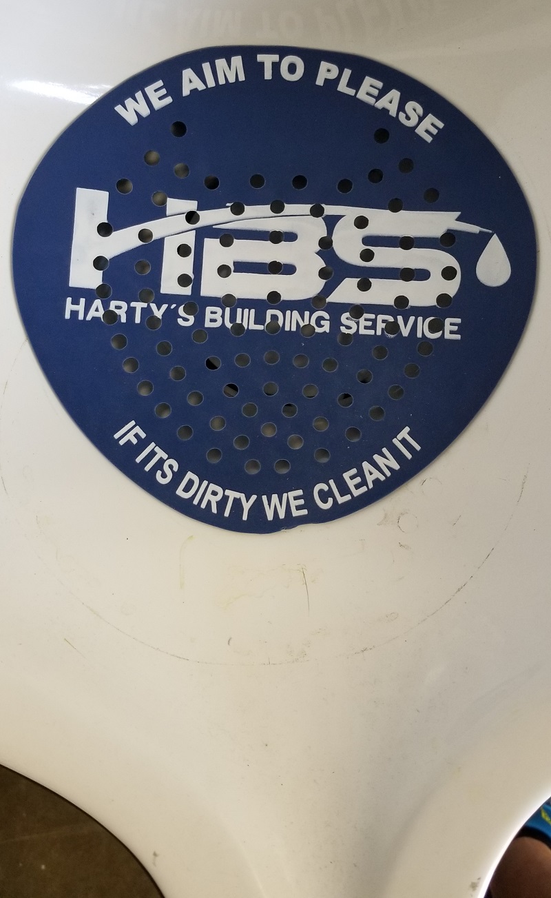 Urinal Screen w/ Custom Printed Design... from ASI 80086 ZZ DROPPED - Purple Giraffe / Purple G-Wiz