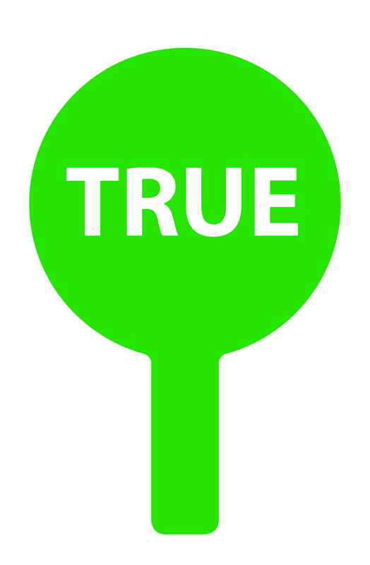 Corrugated Plastic Auction Paddle with Double Sided Full Color True False... from ASI 54322 FireSprint Printing