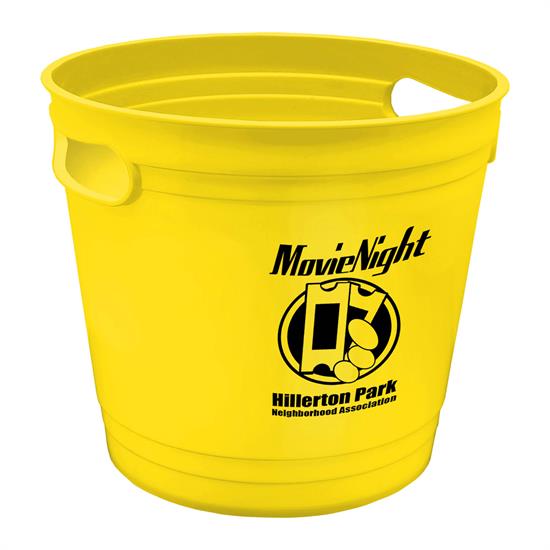 Reusable plastic popcorn bucket / tub / pail with molded handles.... from ASI 55990 Garyline / GaryLine®