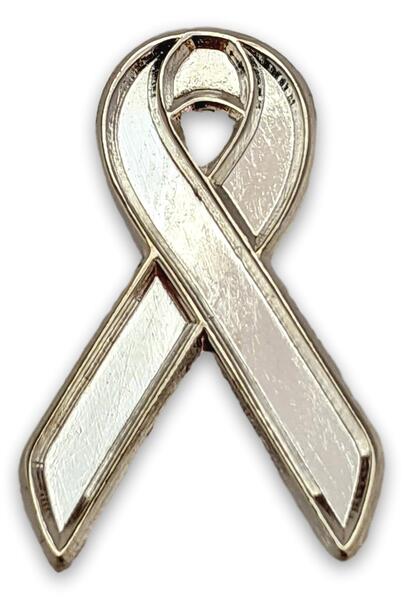 All Silver Awareness / Support Ribbon Lapel Pin