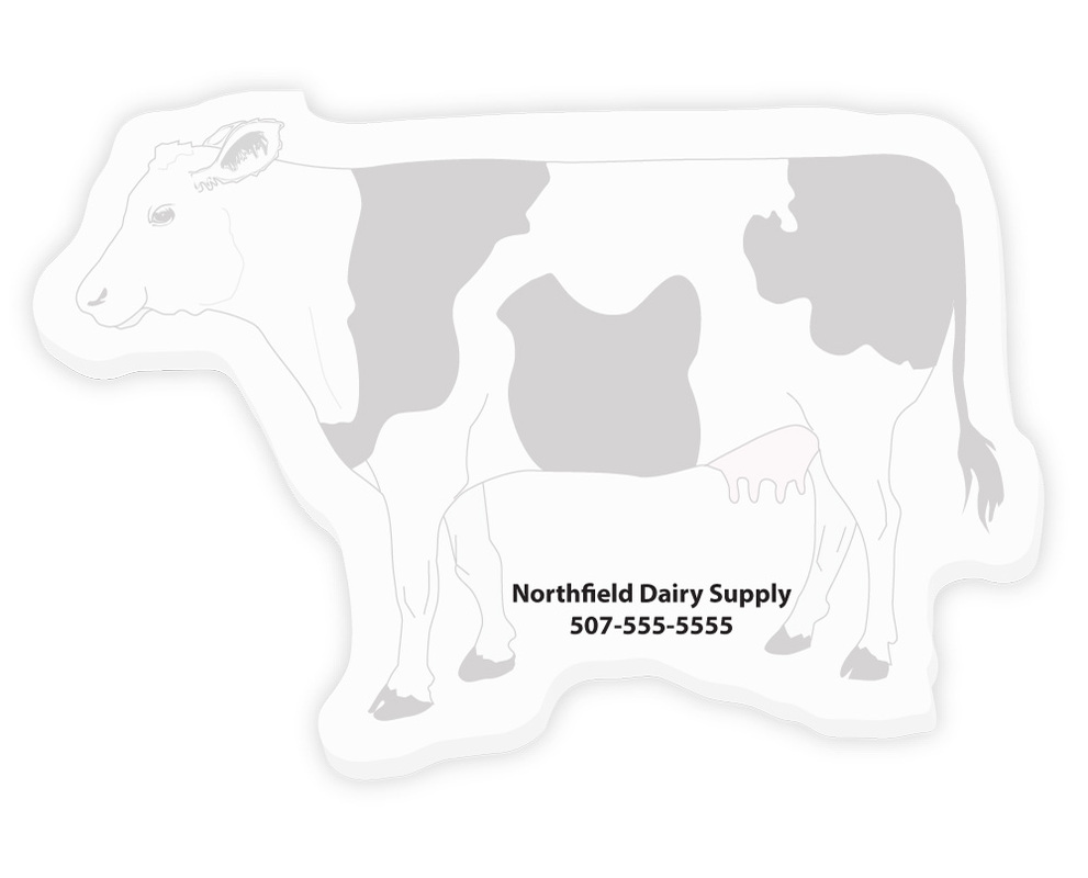 Post-it Note Pads Die Cut to the shape of a dairy... from ASI 91240 3M/Promotional Markets Dept