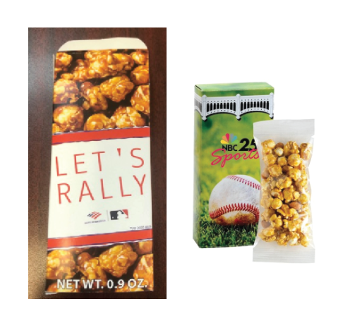 0.9 oz. of caramel corn with peanuts in a 2.75"L x... from ASI 71685 Midnite Snax®