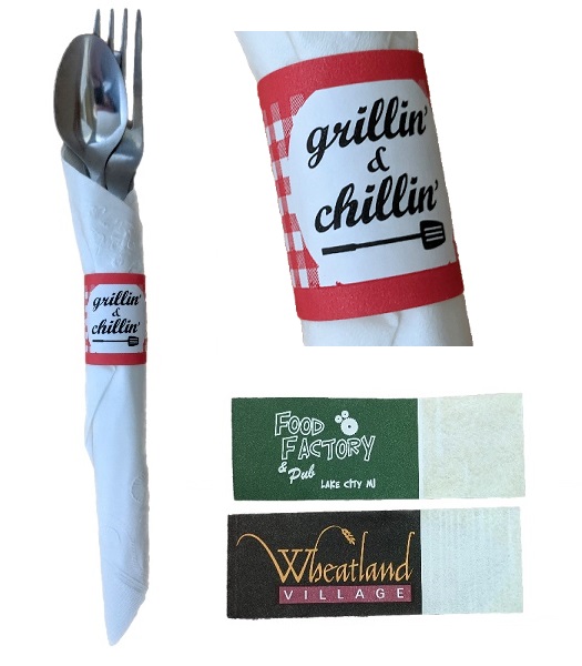 1.5" x 4.25" Paper Napkin Bands - Self-adhesive... from ASI 31490 Admatch Corporation