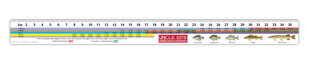 Custom length and printed fish ruler in plastic, paperboard or soft... from ASI 56100 Gemini Ind Inc