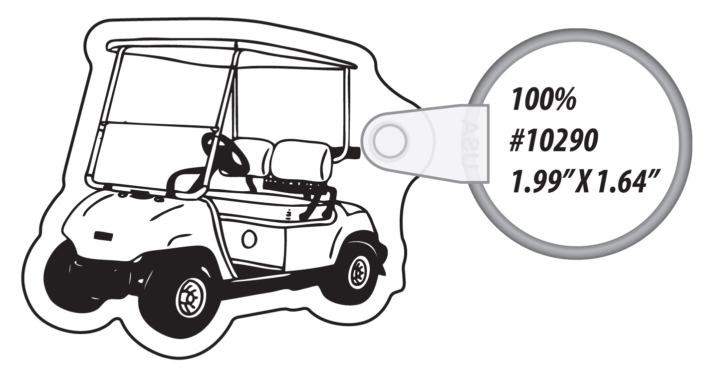 Golf Cart Shaped Keychains & Keyrings... from ASI 56100 Gemini Ind Inc / Gemini Line™