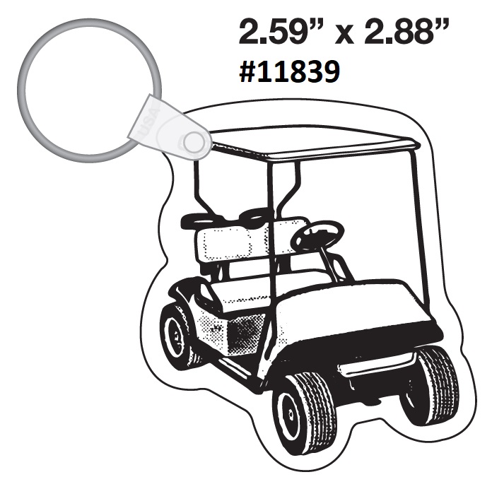 Golf Cart Shaped Keychains & Keyrings... from ASI 56100 Gemini Ind Inc / Gemini Line™