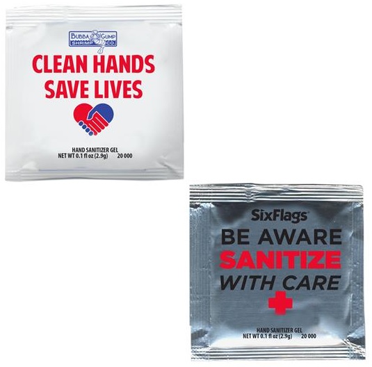 Made to order single-use sanitizer gel packets... from ASI 44900 NC Custom (CI/Lanco)