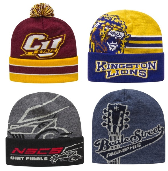 Custom Knit (Logo Knit-in) Beanie / Stocking Cap with Fine Detail... from ASI 43792 Cap America Inc