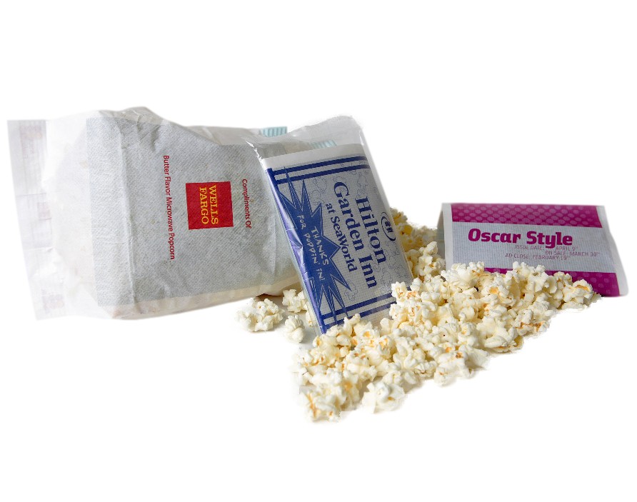 Microwave popcorn bags custom printed with your logo or design. Grown