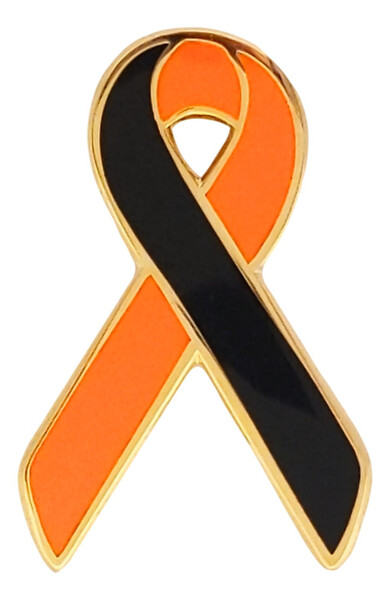 Black and Orange Ribbon Lapel Pin