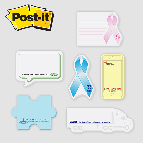 Jumbo Die cut Post it Note Pads ... from ASI 91240 3M/Promotional Markets Dept
