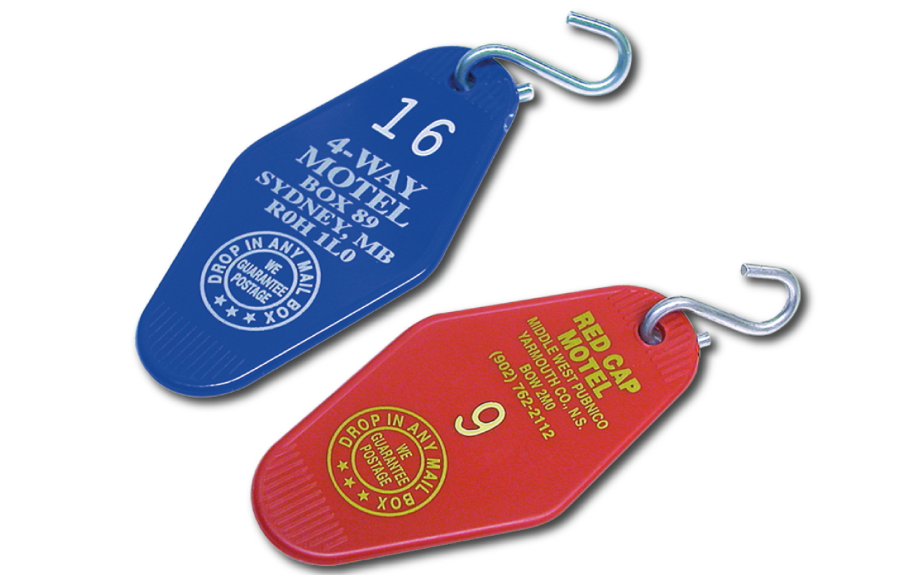 Hotel key tag - diamond; 1 3/4" x 3 1/2".... from ASI 79896 Promo Plastik