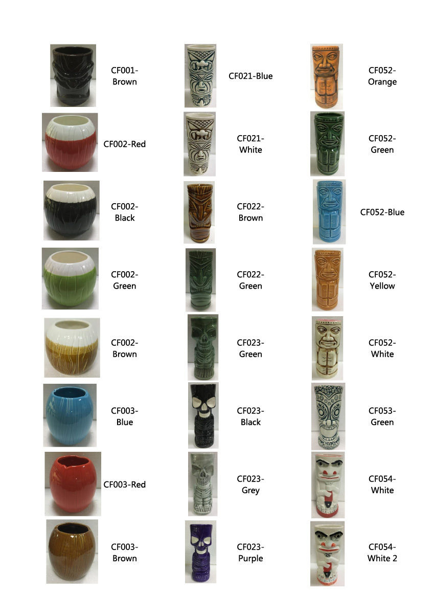 Ceramic & glass Tiki Mugs with low factory direct pricing from... from ASI 89241 Star Promo, Inc.